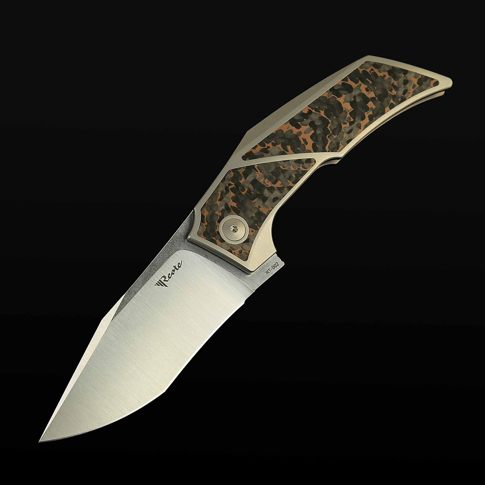 T3500 Titanium bead blast handle Snake skin Copper inlay
