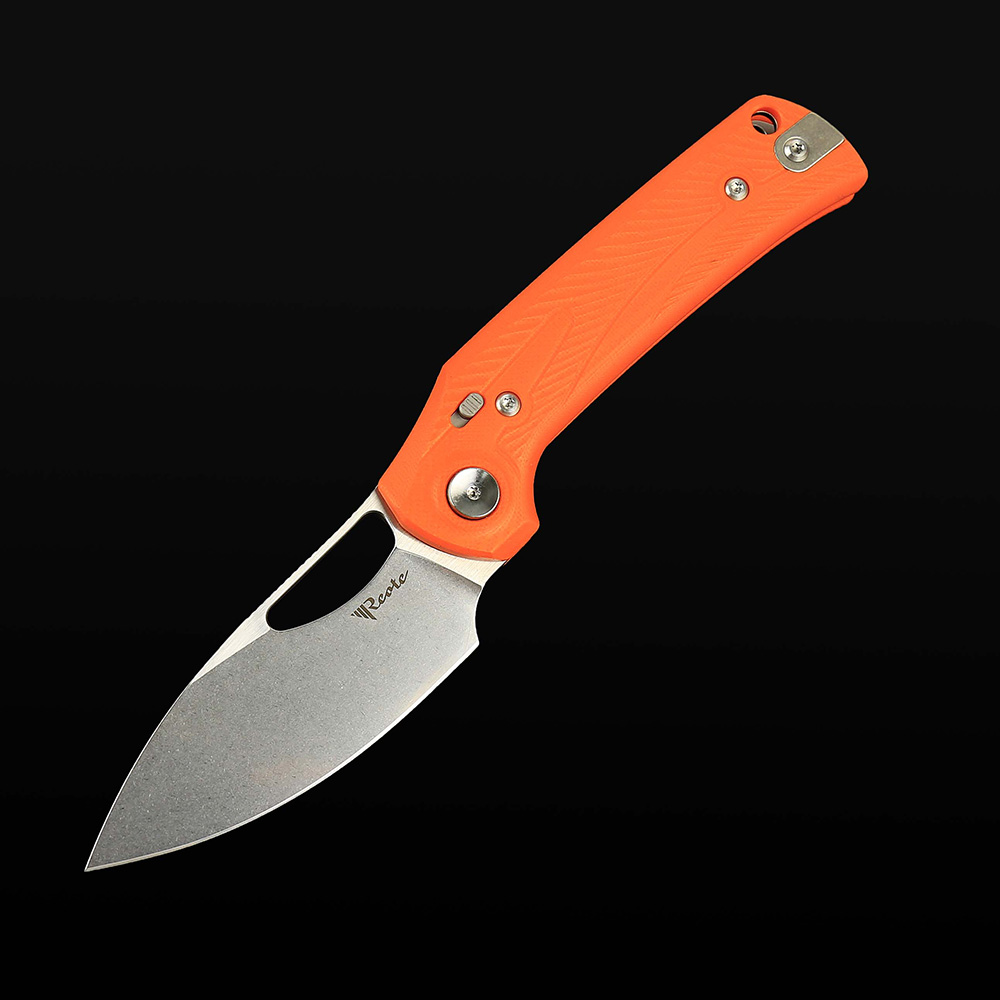 PL-XE G10-Orange inlay with Nitro-V blade - Stonewashed  Drop Point