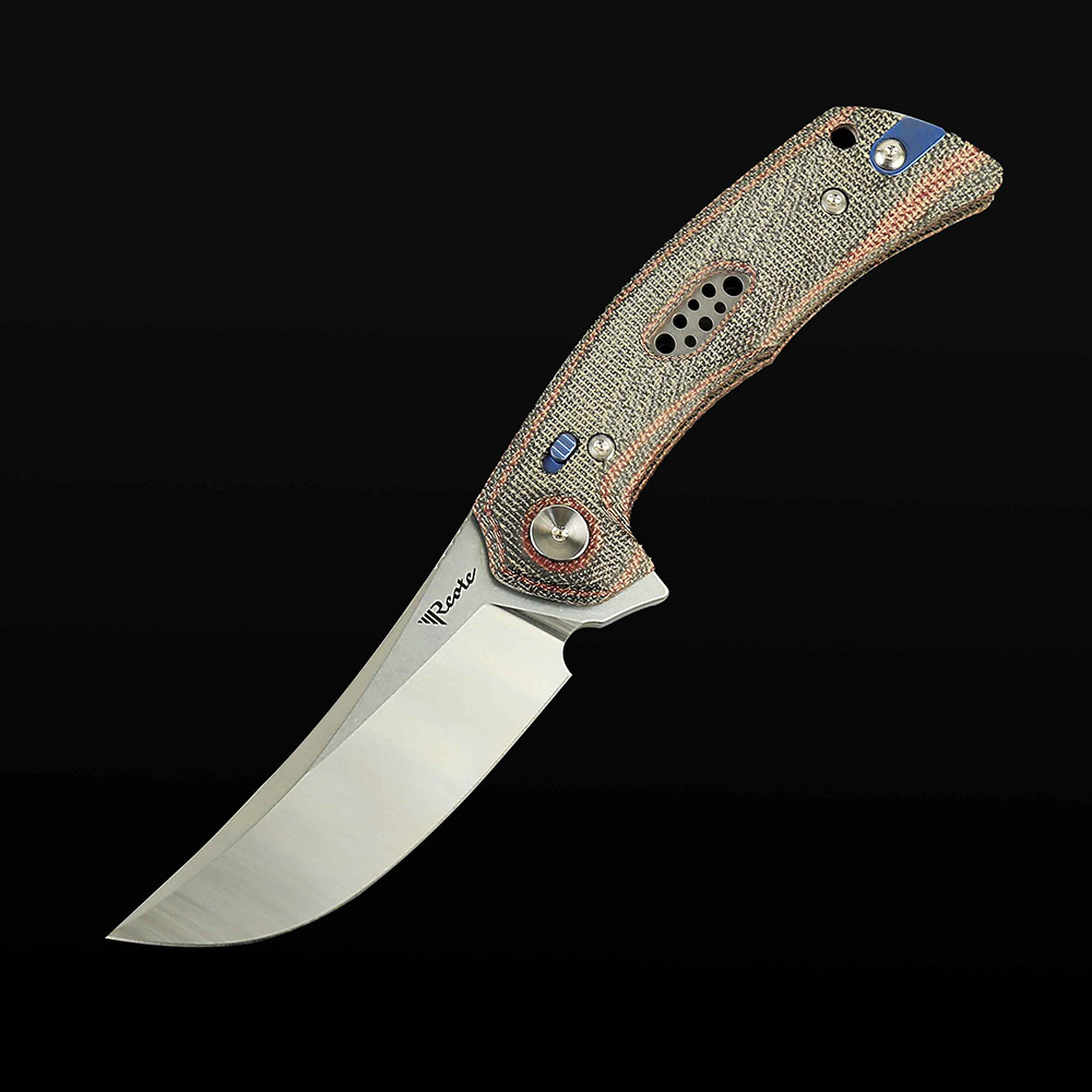 PL-7 Red/black Micarta inlay with Nitro-V blade -Belt satin