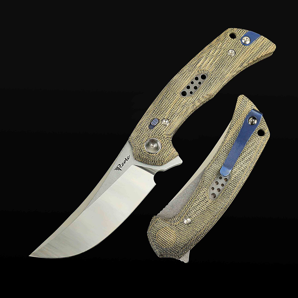 PL-7 Green/black Micarta inlay with Nitro-V blade - Belt satin