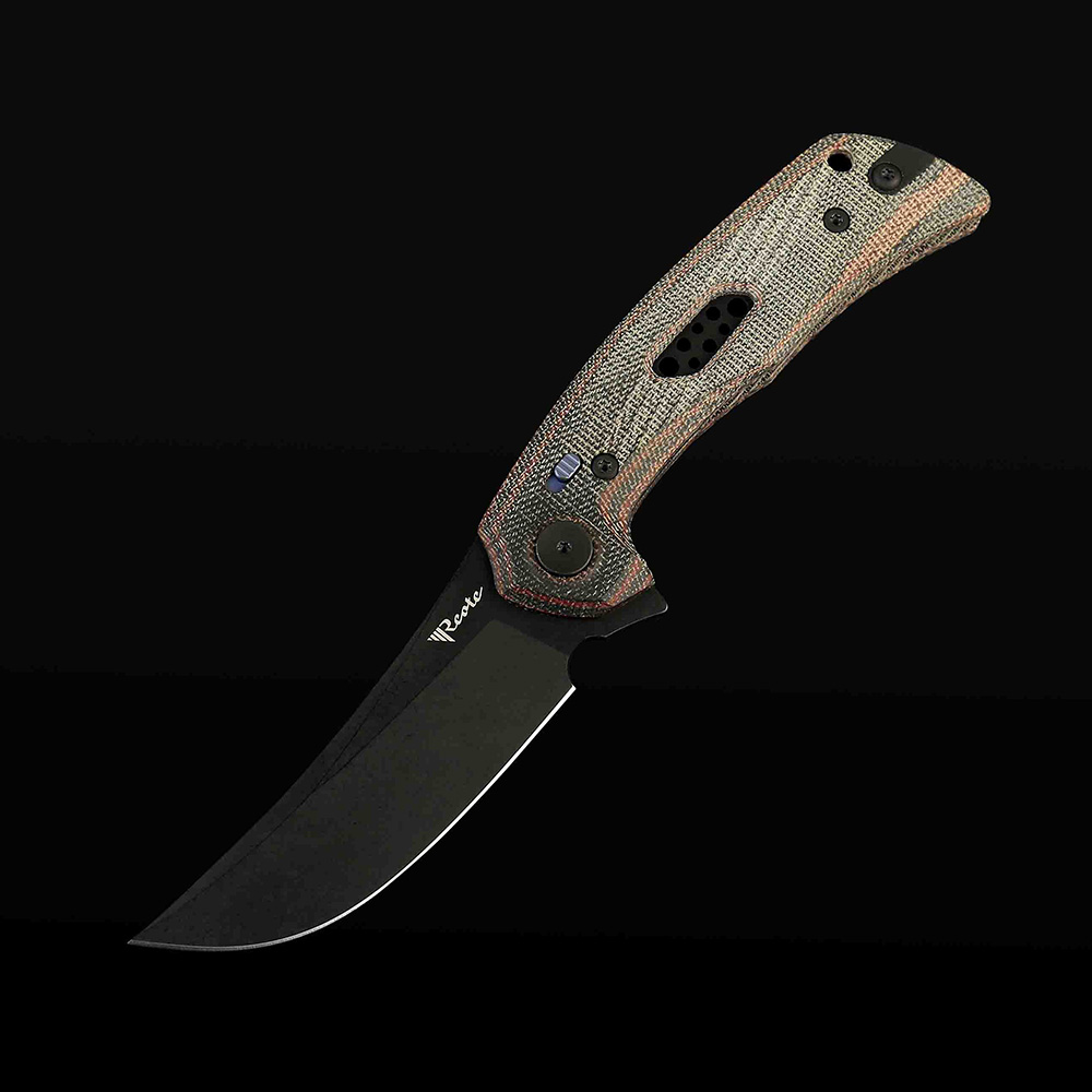PL-7 Red/black Micarta inlay with Nitro-V blade -Black PVD
