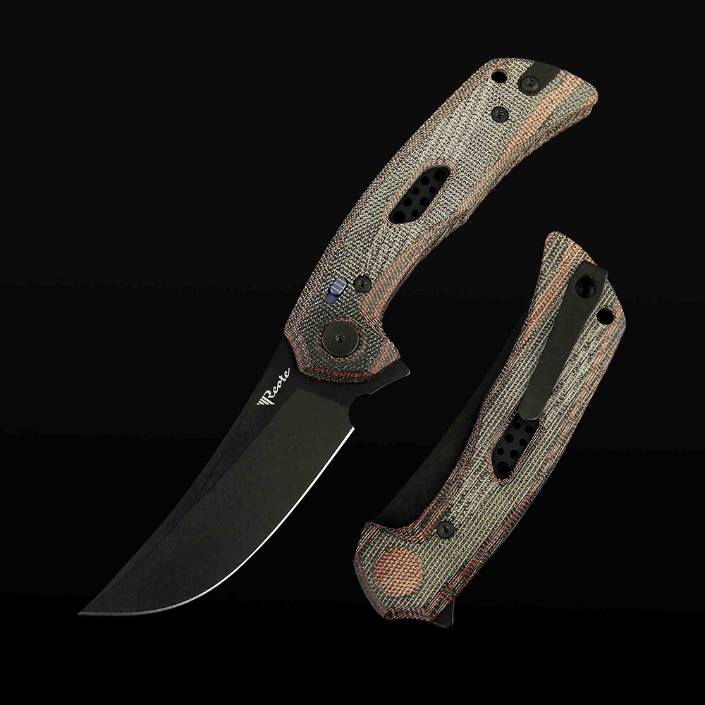 PL-7 Red/black Micarta inlay with Nitro-V blade -Black PVD