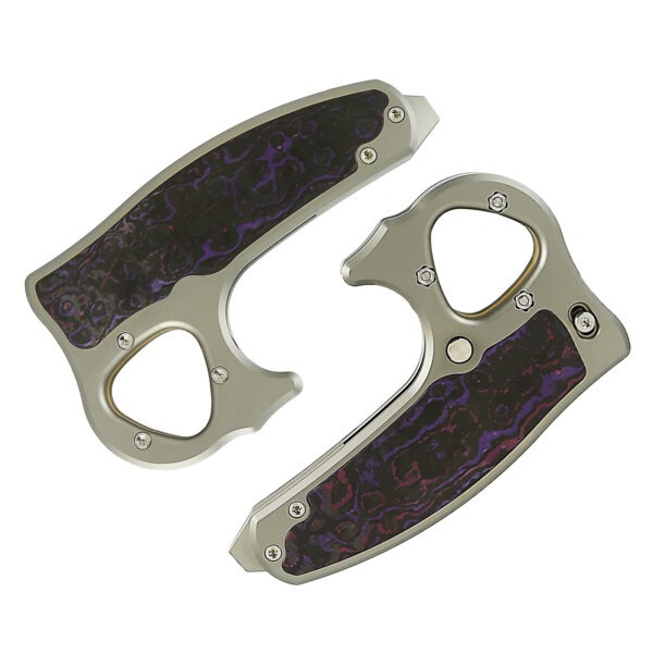 Exo-D Ti-bead blast handle Elmax Belt satin blade Fat Carbon-Purple Haze inlay - Image 2