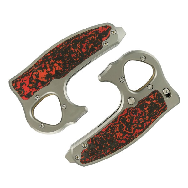 Exo-D Ti-bead blast handle Elmax Belt satin blade Fat Carbon- Lava Flow inlay - Image 2