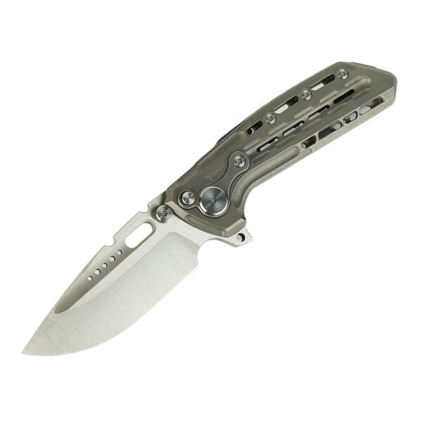 Terminator-TX228 Ti-Dark bead blast handle M390 Belt Satin blade